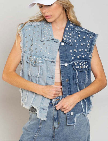 Cowboy patchwork nail bead loose women's short style