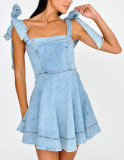 Strap denim women's dress