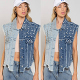 Cowboy patchwork nail bead loose women's short style