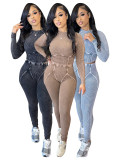 Cotton thread washed and worn tight fitting set