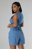 Cowboy shorts sleeveless high waisted women's suit