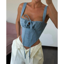Imitation denim camisole top