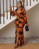 Printed women's loose dress