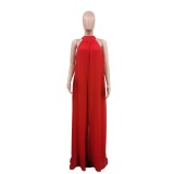 Chiffon loose fitting women's jumpsuit
