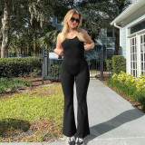 Camisole backless wide leg bell bottom pants, sports yoga jumpsuit