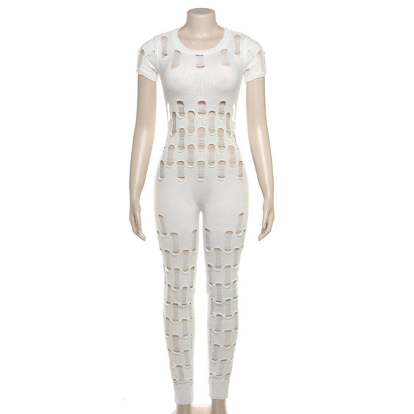 Backless fashion hollowed out hip hugging jumpsuit