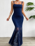 Lace patchwork camisole dress