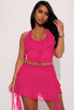 Slips, mesh, see through ruffle edge two-piece set