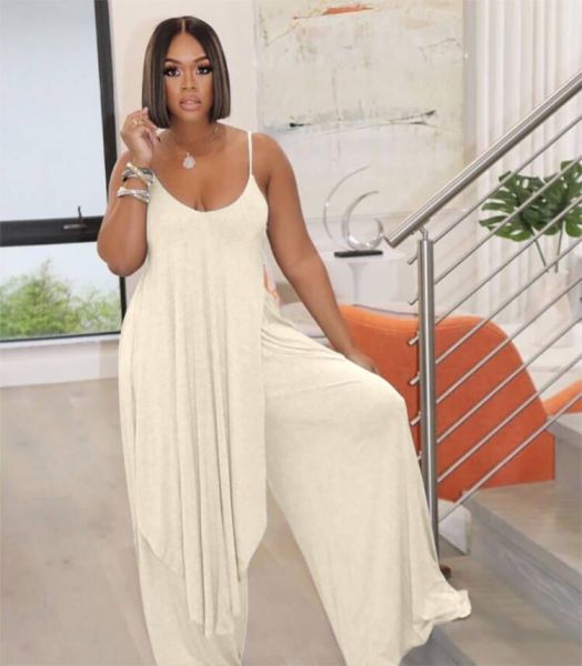 Irregular suspender wide leg pants set