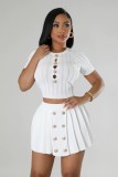 Knitted elastic sweater short set