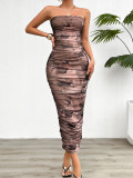 Strapless and smudged dress