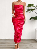 Strapless and smudged dress