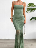 Lace patchwork camisole dress