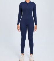Zipper long sleeved yoga jumpsuit