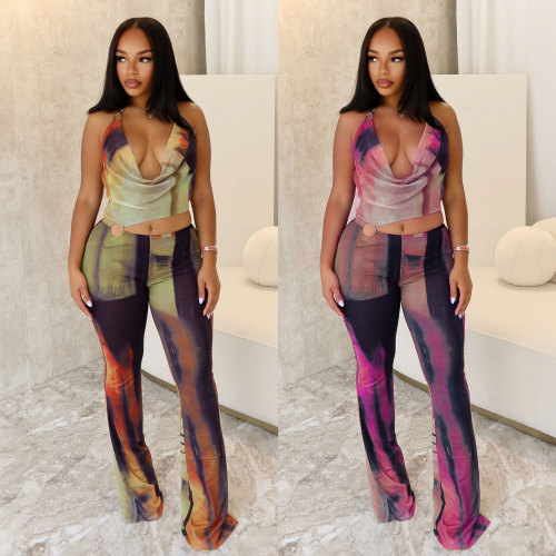 Mesh printed jumpsuit