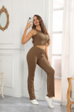 Round neck sleeveless top and pants set