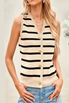 Knitted striped vest, vest, vest, knitted sweater Knitted striped vest, vest, vest, knitted sweater