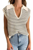 V-neck knitted short sleeved T-shirt top