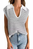 V-neck knitted short sleeved T-shirt top