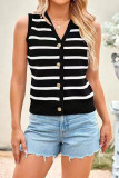 Knitted striped vest, vest, vest, knitted sweater