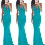 Camisole backless long skirt