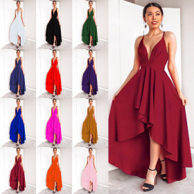 Oversized women's V-neck big swing dress