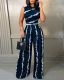 Printed sleeveless women's jumpsuit