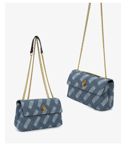 Denim chain shoulder crossbody bag