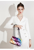 Rainbow contrasting splicing chain shoulder crossbody bag