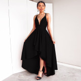 Oversized women's V-neck big swing dress