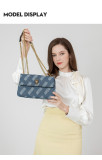 Denim chain shoulder crossbody bag