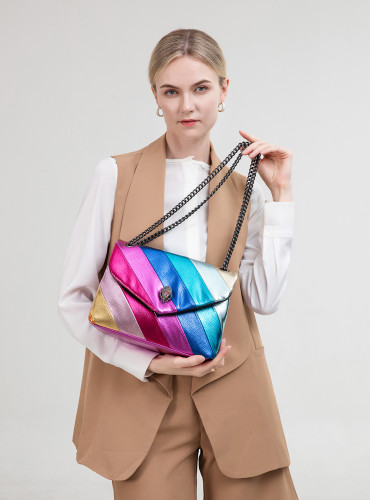 Splicing chain shoulder crossbody bag Rainbow Eagle Head bag