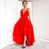 Oversized women's V-neck big swing dress
