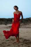 Backless slit camisole long dress