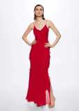 Backless slit camisole long dress