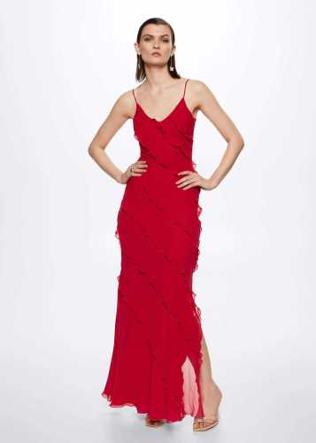 Backless slit camisole long dress