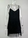 Sequin glitter fringe dress