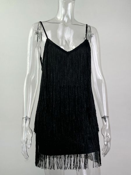 Sequin glitter fringe dress