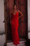 Backless slit camisole long dress