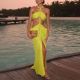 Low waist split chain neck chiffon long skirt