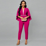 Women's bat sleeve jumpsuit