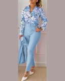 Women's polyester long sleeved suit