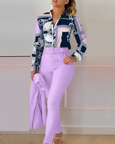 Women's polyester long sleeved suit