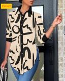 Cardigan polo collar women's shirt