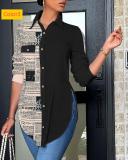Cardigan polo collar women's shirt