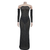 Women's rhinestone one-piece dress