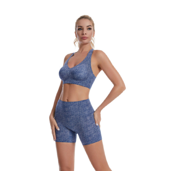 Chest padded vest style bra and abdominal pants set