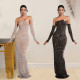 Women's rhinestone one-piece dress