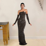 Women's rhinestone one-piece dress