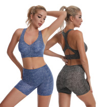 Chest padded vest style bra and abdominal pants set